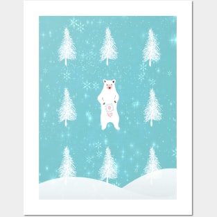 Christmas Dawn Bear Posters and Art